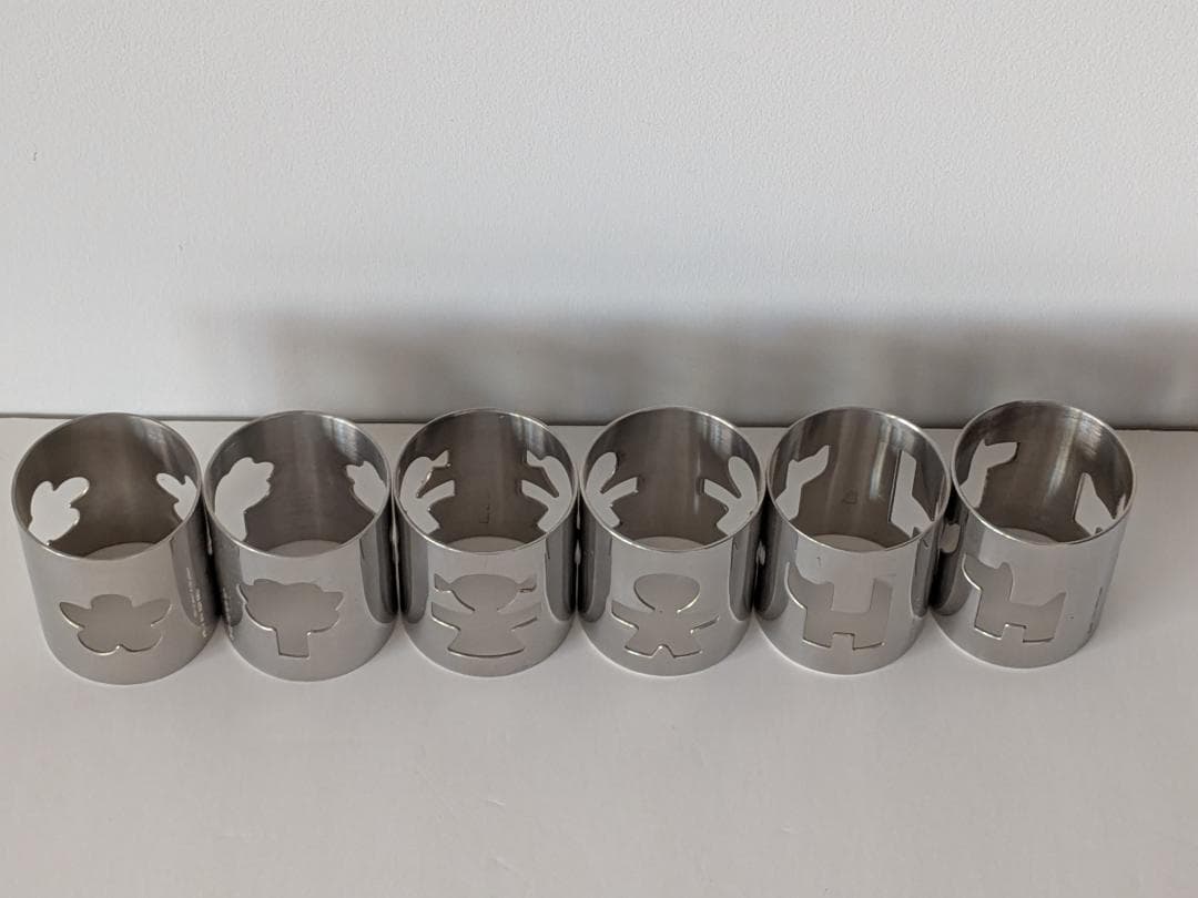 「Tami」ALESSI ジロトンドステンレス製ナプキンリングセット6個