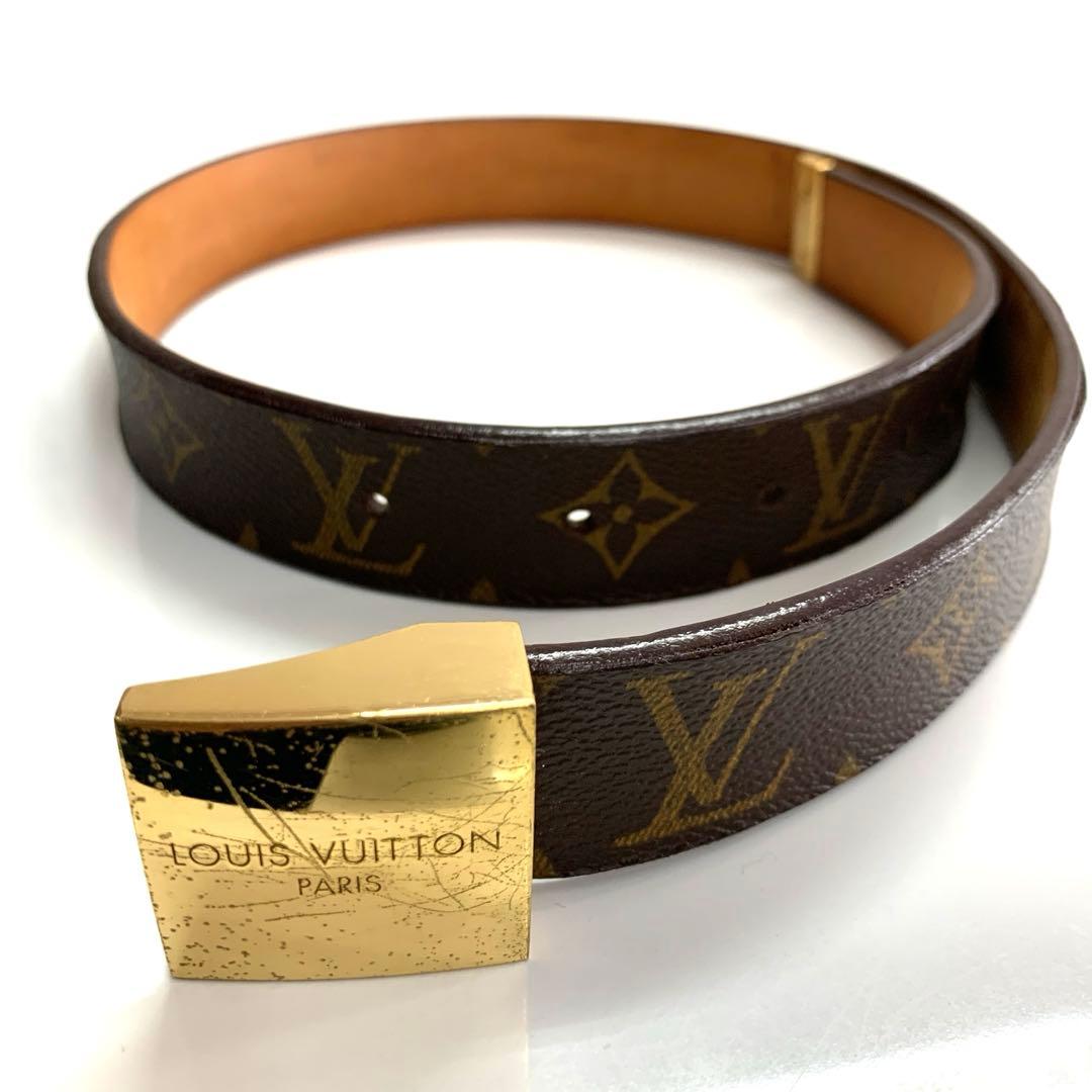 美品　ヴィトン　モノグラム　サンチュール　キャレ　ベルト