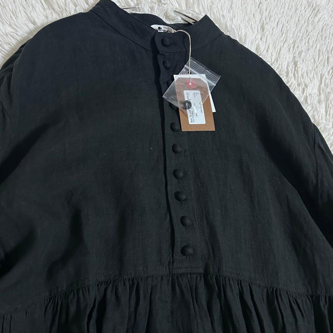 新品✨2.2万 イチアンティークス フレンチリネン くるみボタン ワンピース