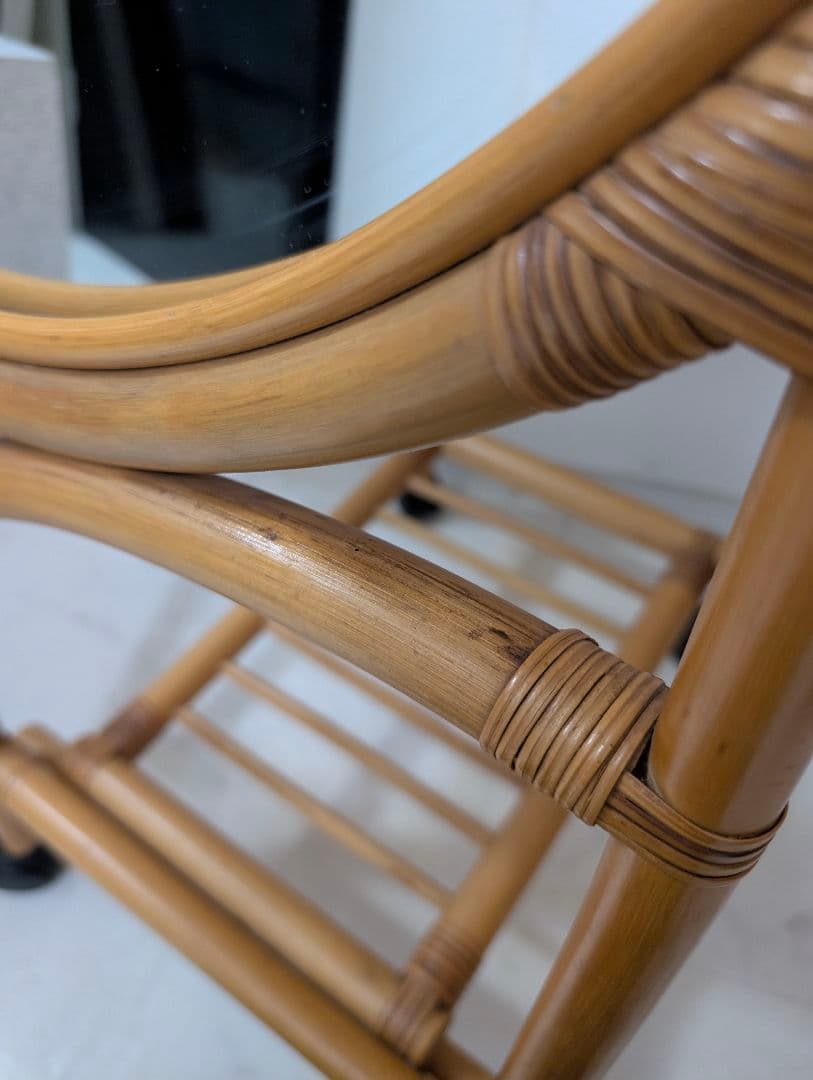 らっこさま専用 スタンドミラー オールド ラタン 藤 ジャパンディ モダン