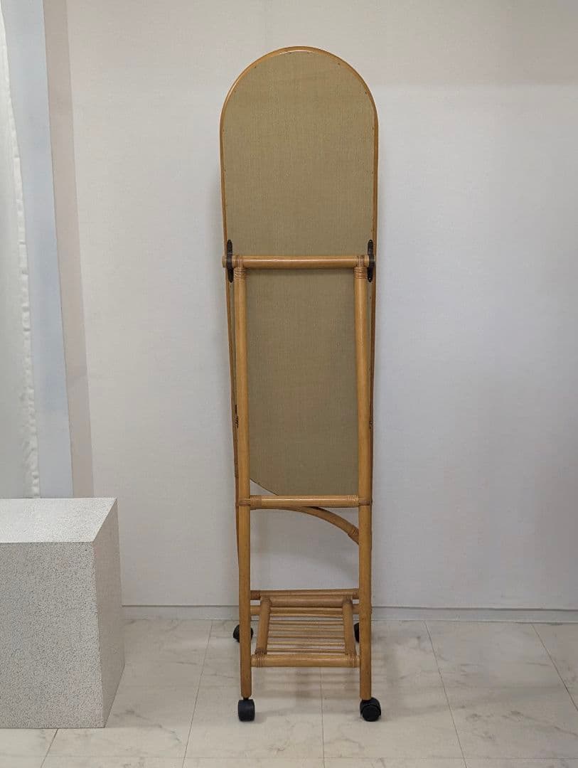 らっこさま専用 スタンドミラー オールド ラタン 藤 ジャパンディ モダン