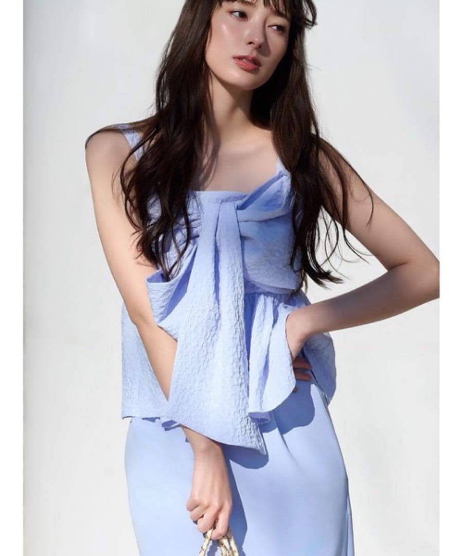 FRAY I.D フレイアイディー　ペプラムリボントップス