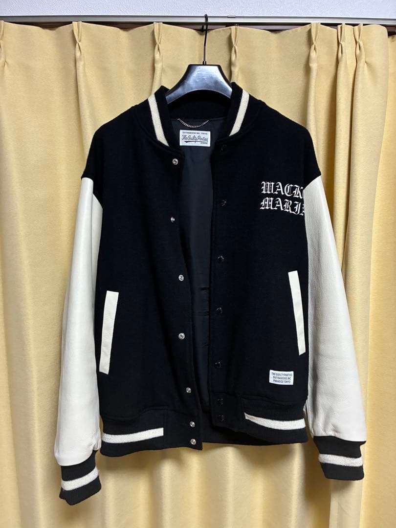 WACKO MARIA スタジャン 黒/白