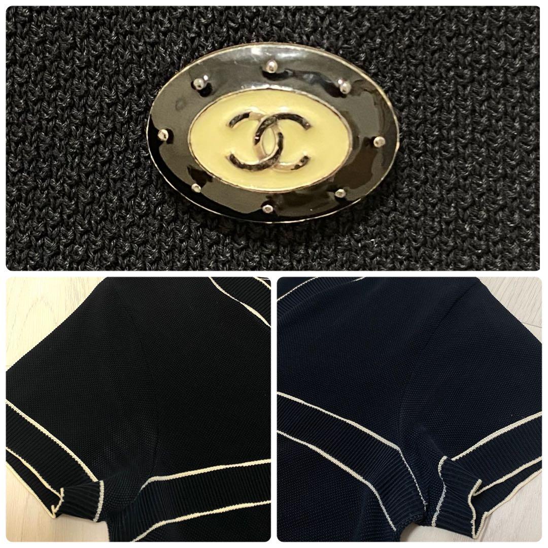 CHANEL シャネル ココマーク ワンピース ドレス 38 黒 半袖 コットン