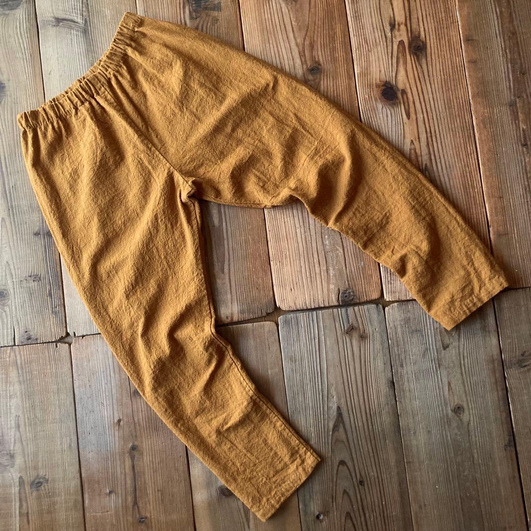 コットンリネン シンプルもんぺ クルミ うなぎの寝床 M寸