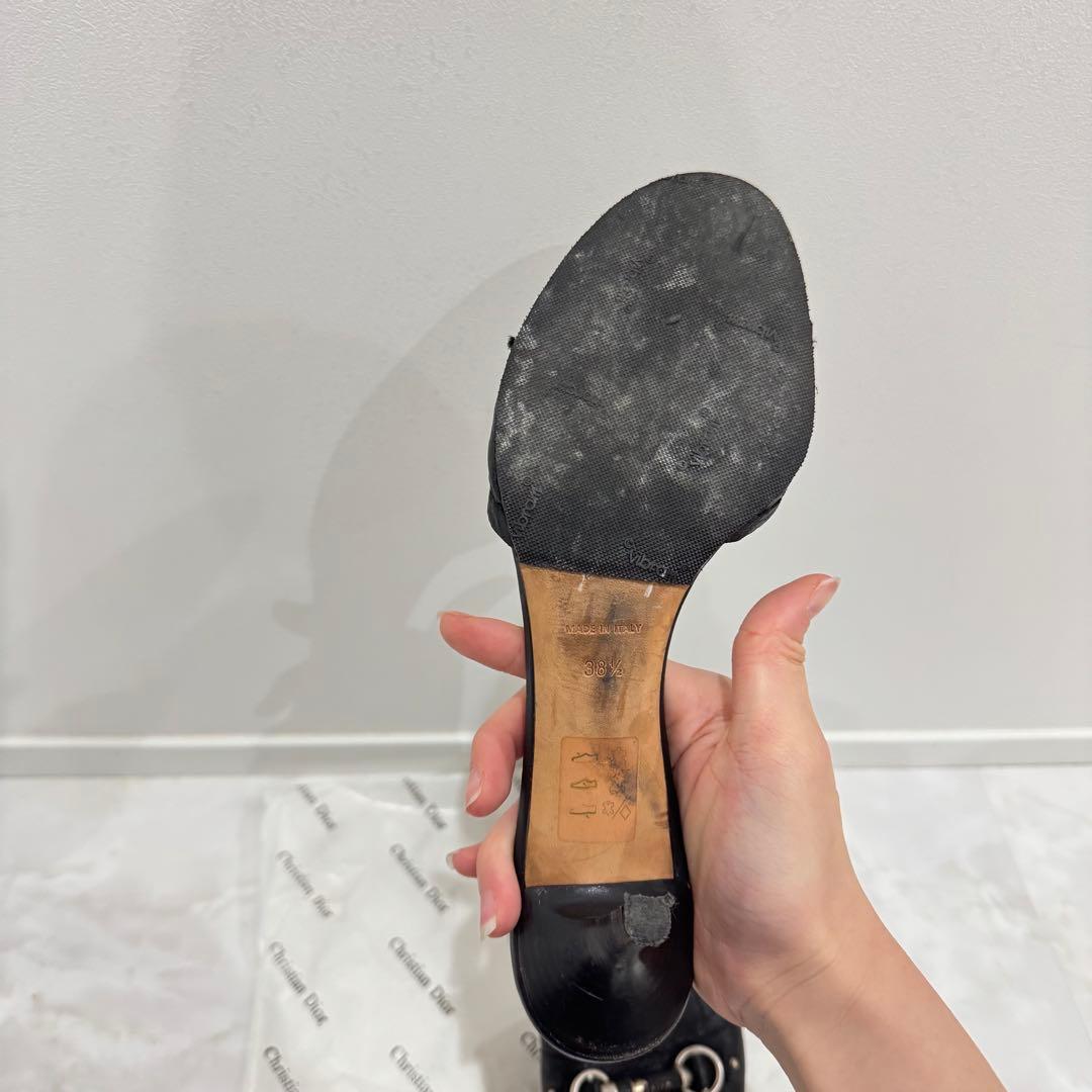 Dior ブラック ミュールサンダル 38.5 25cm