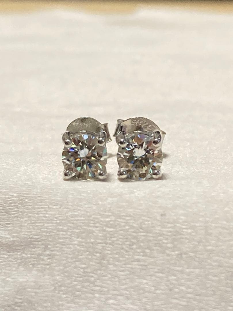 silver 925 人工ダイヤモンド 1.0ct ピアス avalanche