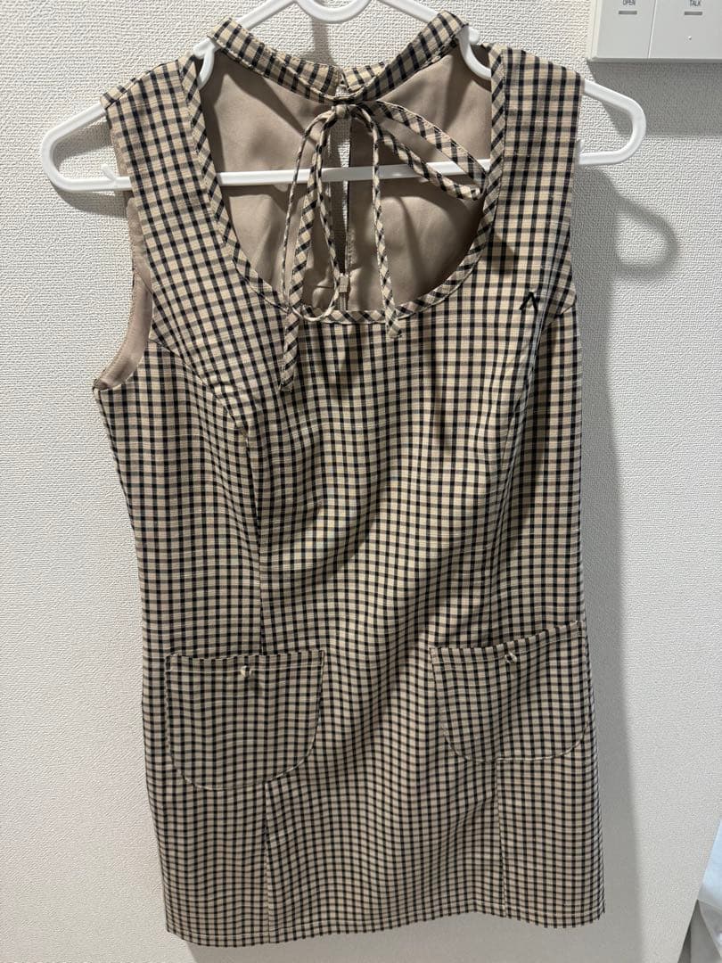 ワンピース Natalie check mini dress beige andmary