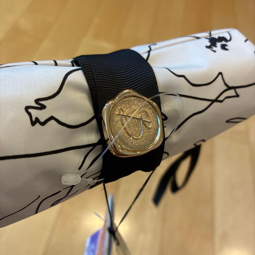 ビューランス　フラワーラインデザイン　ホワイト　晴雨兼用日傘