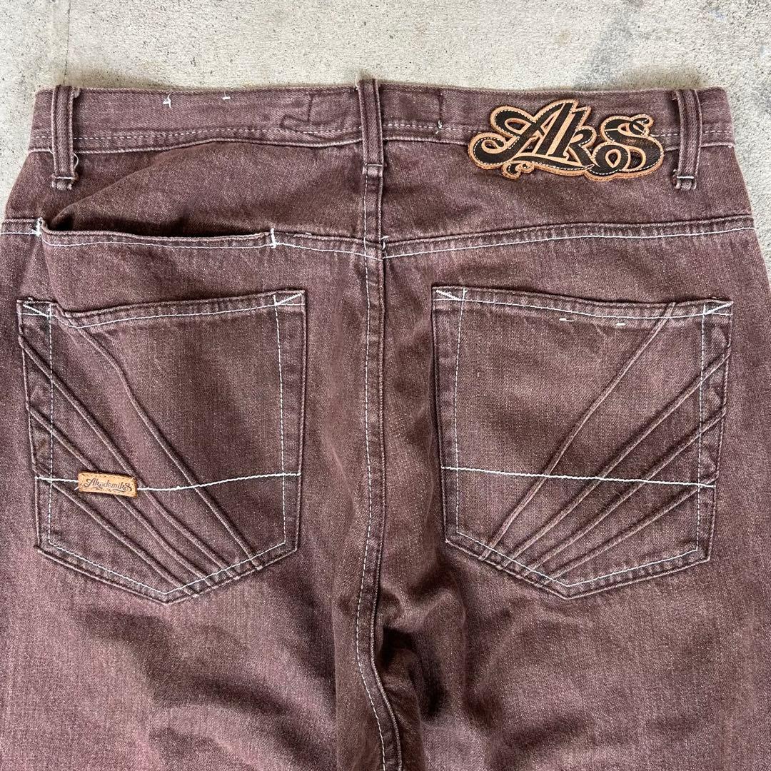 akademiks 00s baggy denim brown 極太 B系