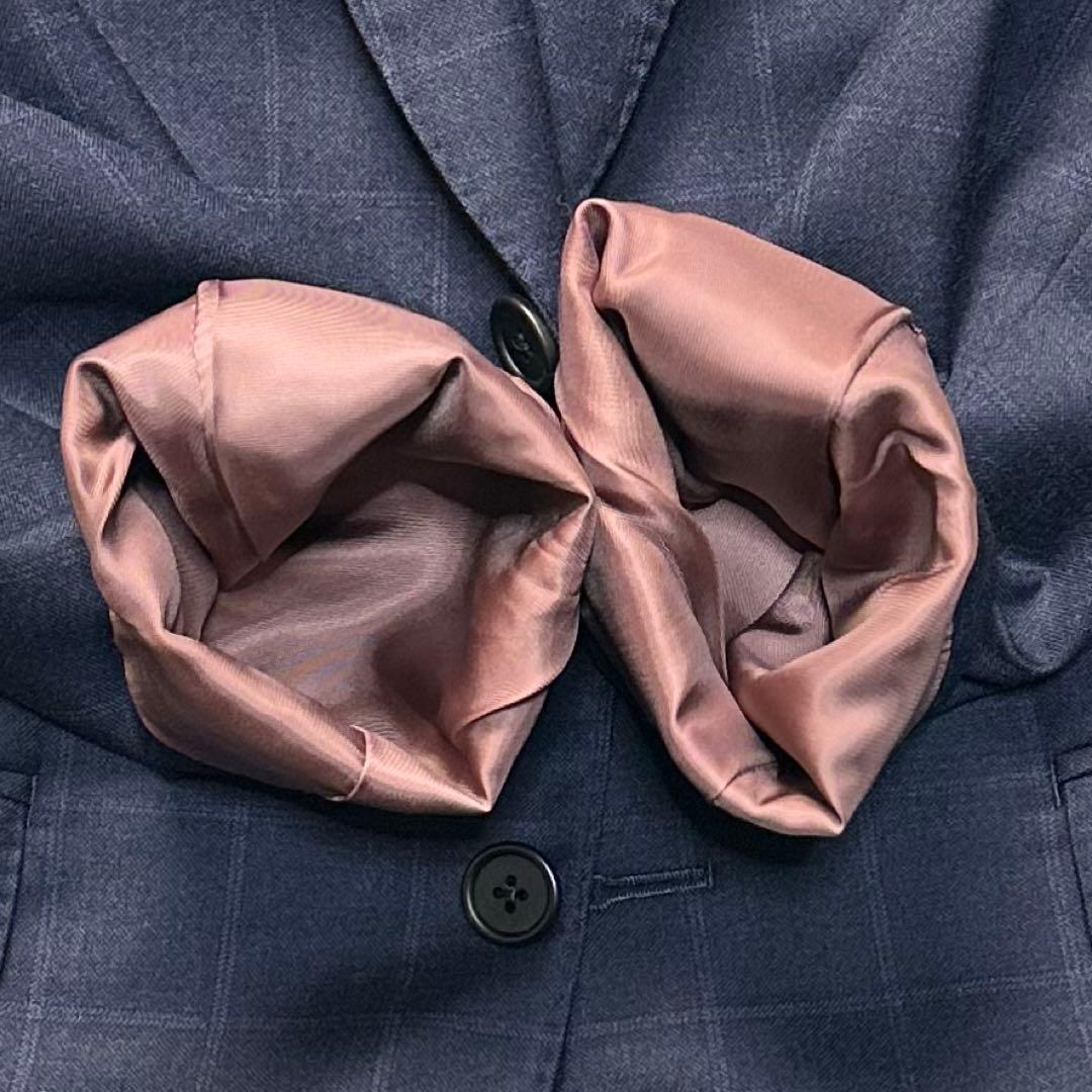 現行 極美品 ポールスミス ロロピ生地 光沢 セットアップ ネイビー 総裏 L