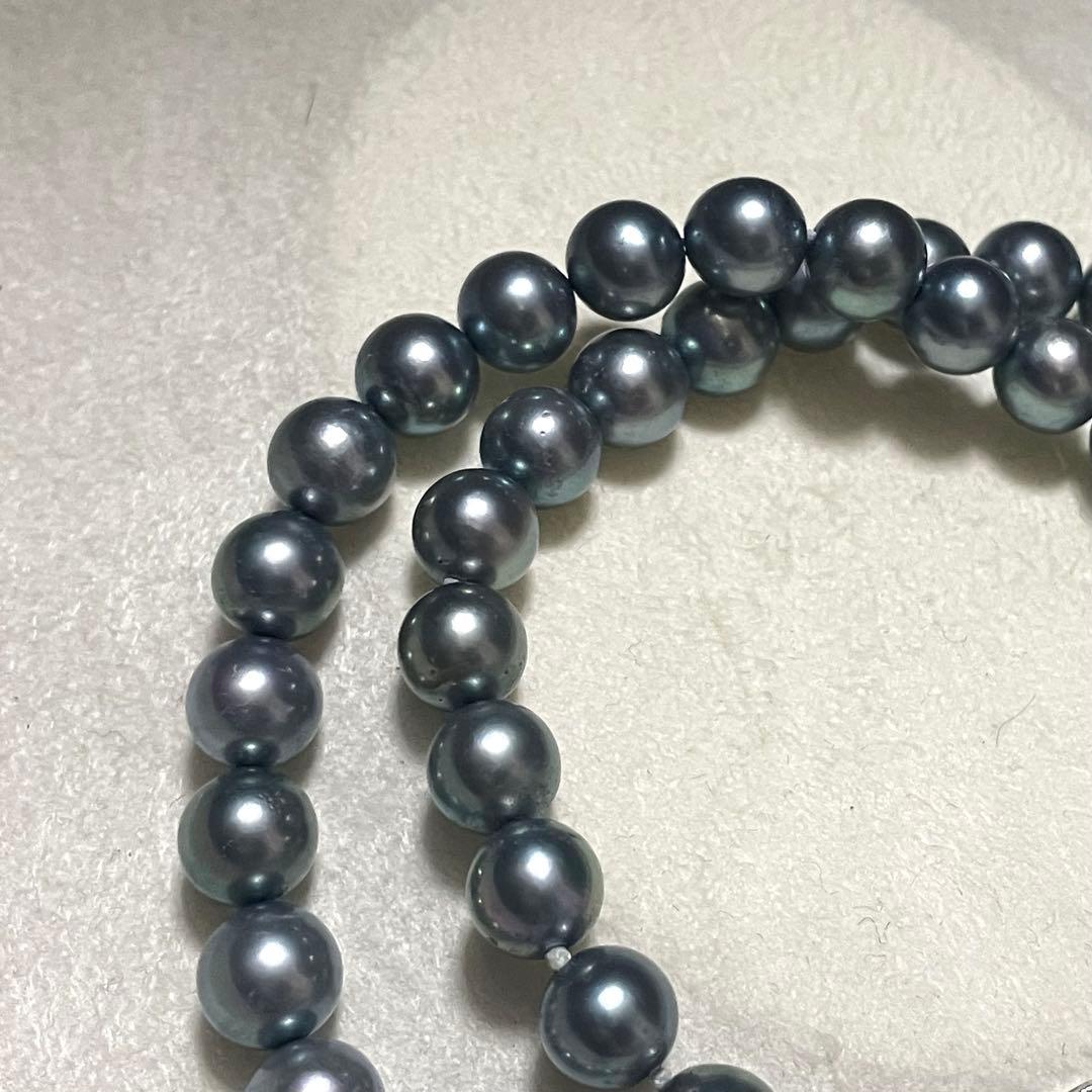 【あこや本真珠✨ケース】ネックレス 7.5-8.0 ブルーグレー系 アコヤパール