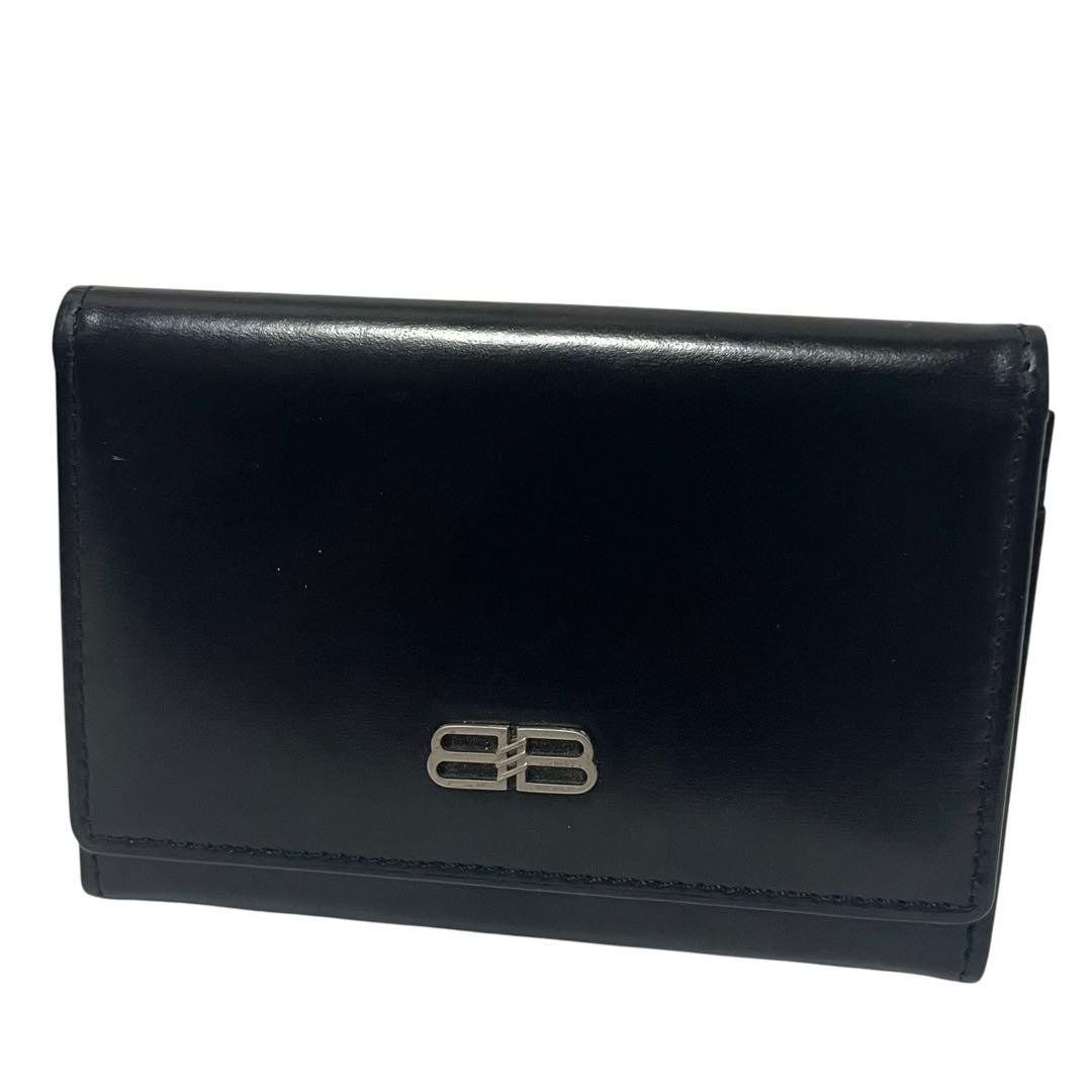 BALENCIAGA バレンシアガ 名刺入れ　パスケース　BBロゴ　レザー