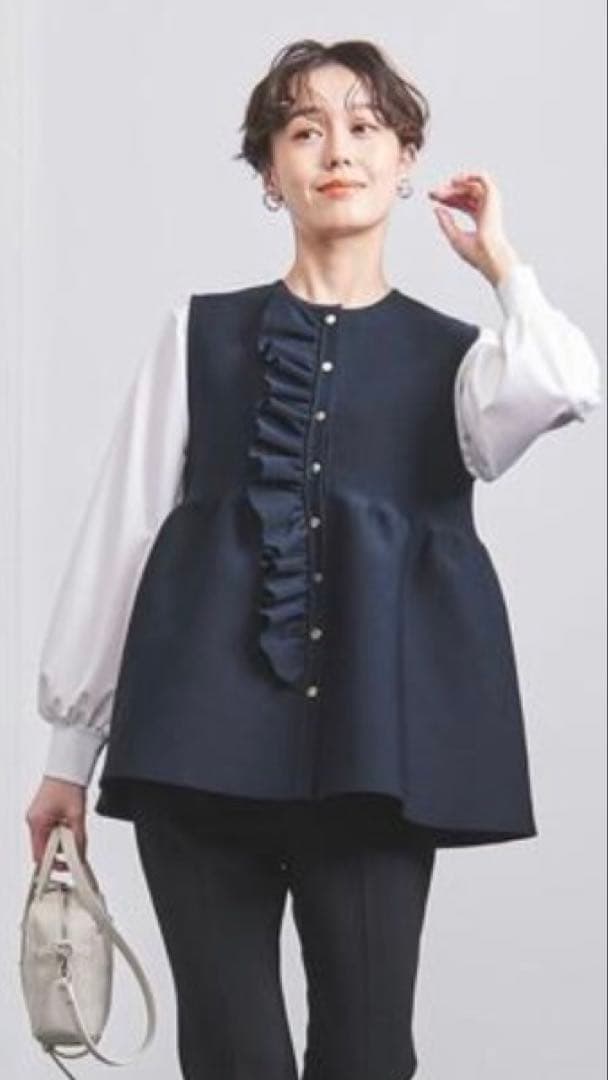 UNITED ARROWS P フリル ニットベスト