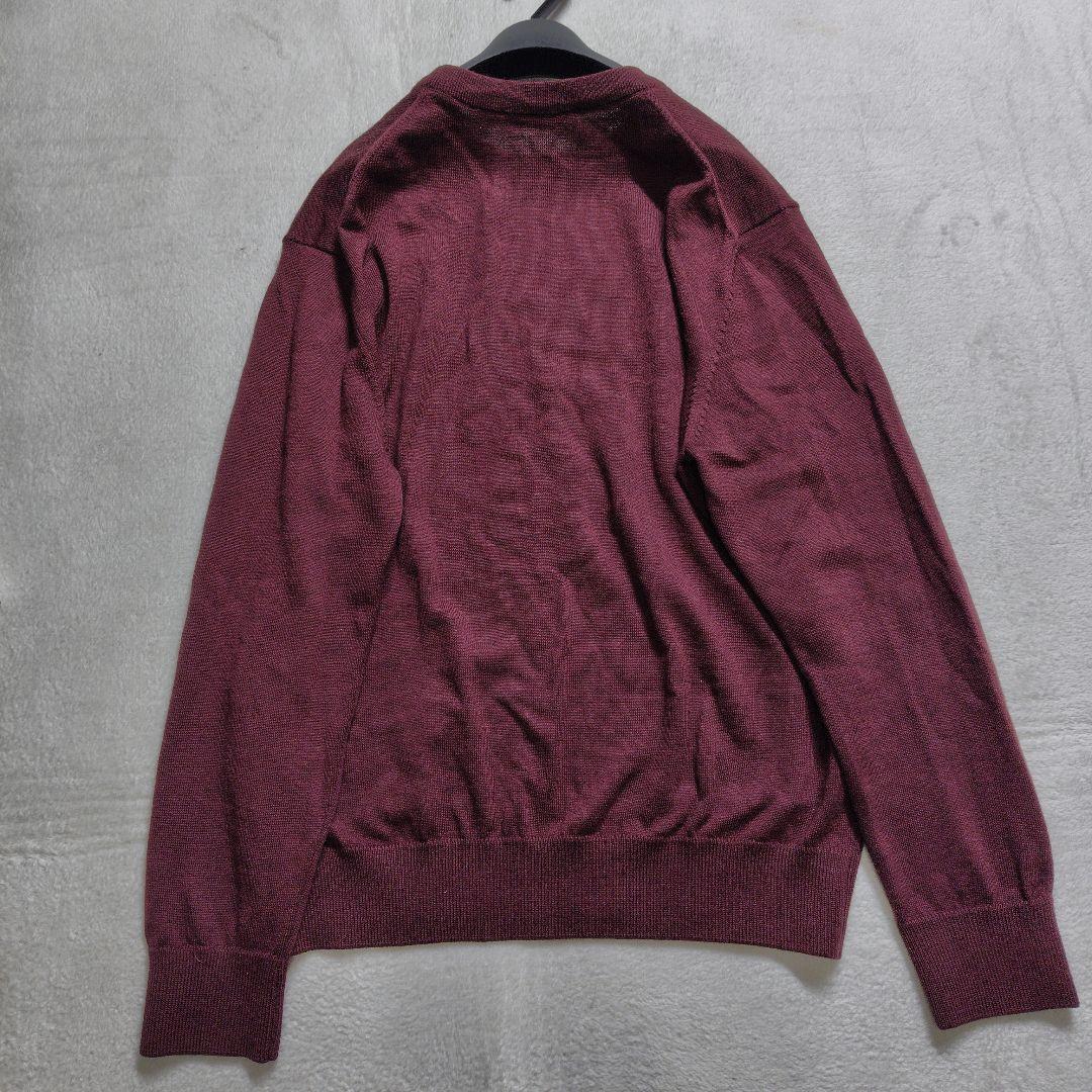 極美品　XL　現行　メゾンキツネ　セーター　ワンポイント　刺繍　ワインレッド