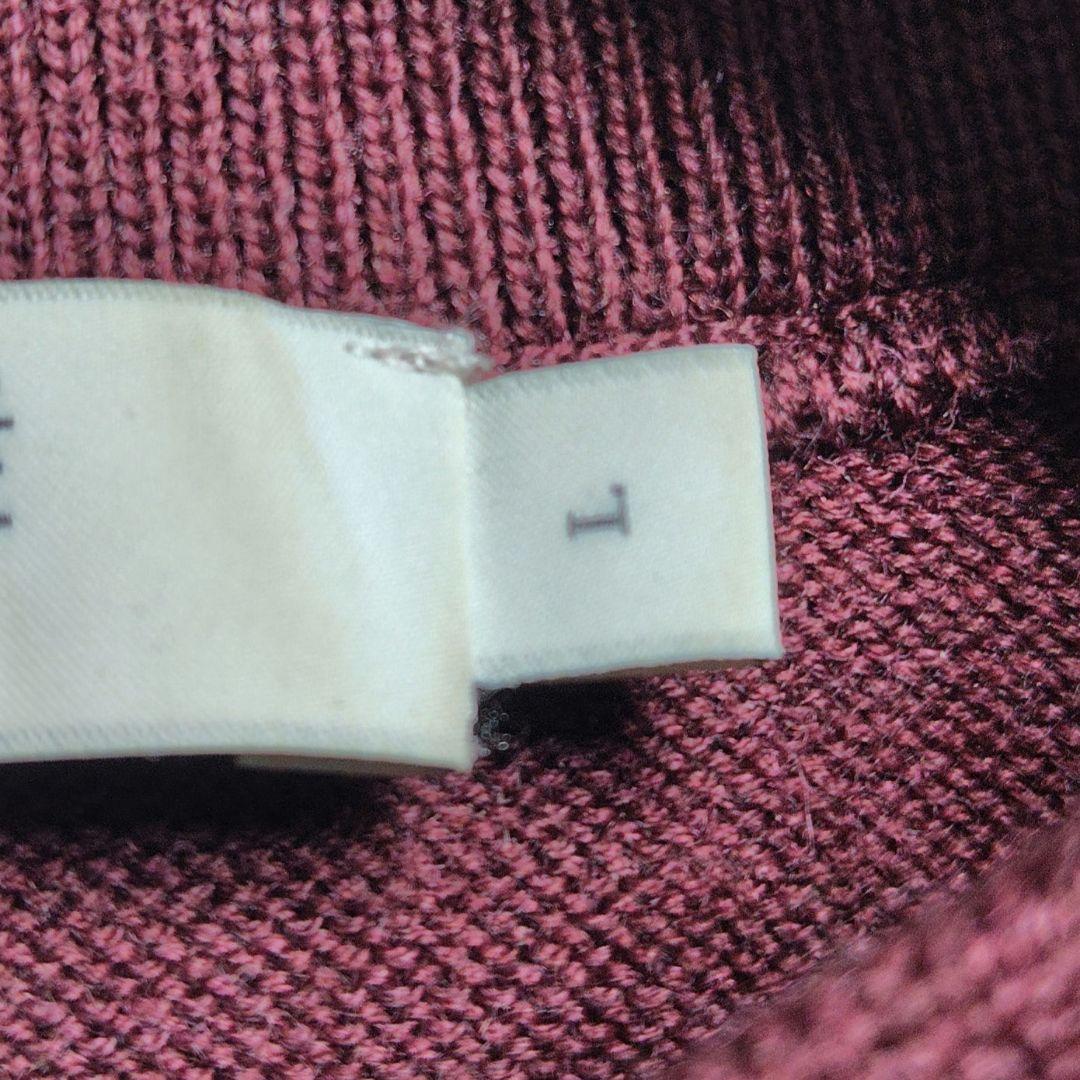 極美品　XL　現行　メゾンキツネ　セーター　ワンポイント　刺繍　ワインレッド