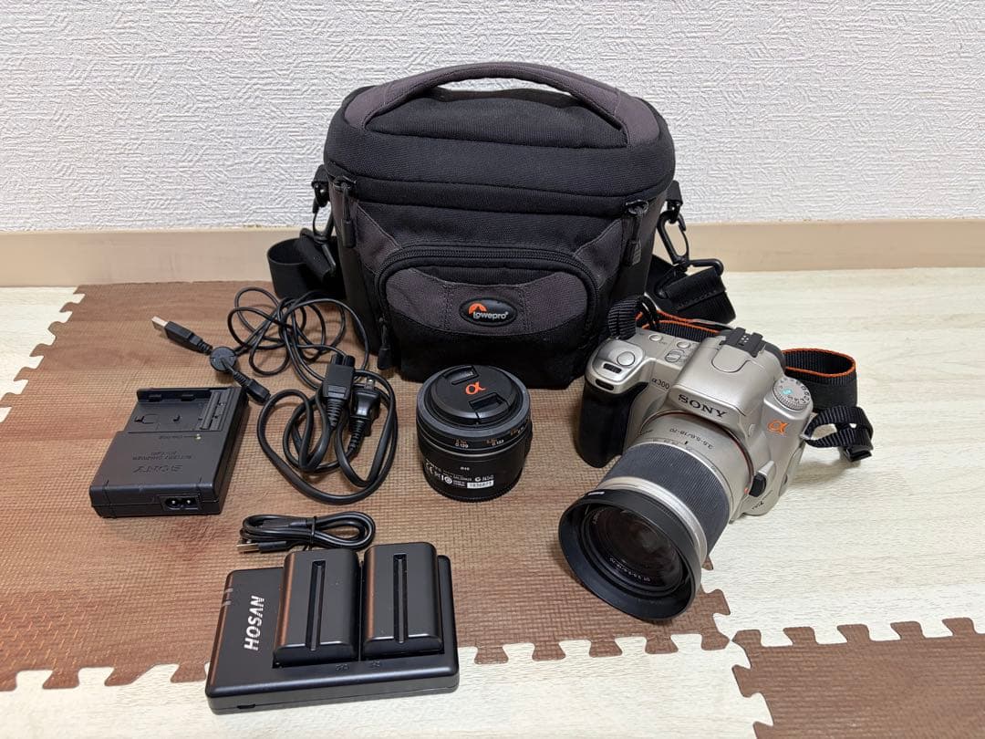 Sony デジタル一眼レフカメラ α300純正レンズ+マクロレンズ付