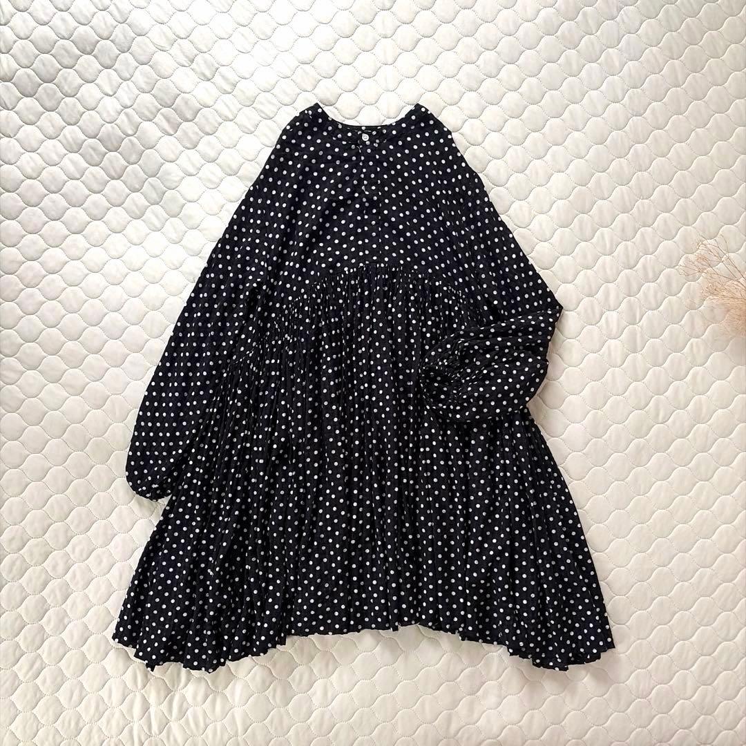 【美品】BEARDSLEY✴︎ドットギャザーチュニック　フレアワンピース