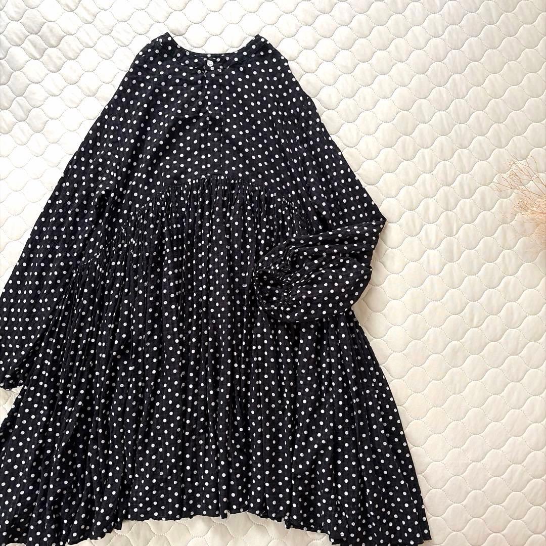 【美品】BEARDSLEY✴︎ドットギャザーチュニック　フレアワンピース
