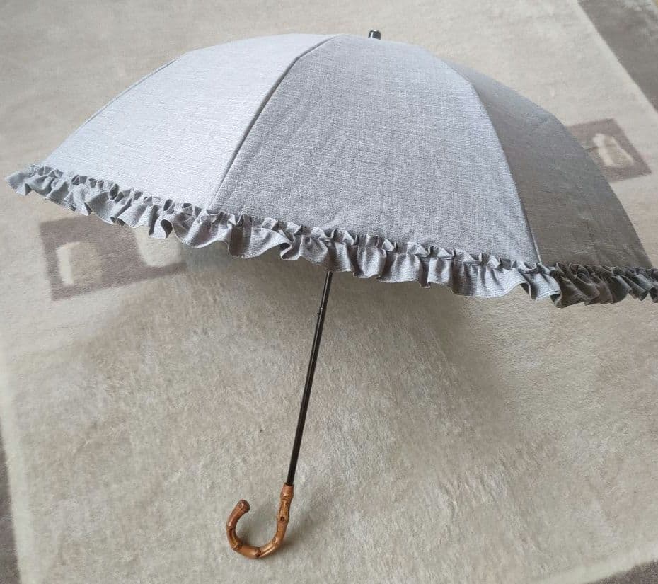 芦屋ロサブラン ２段折り フリルダンガリー曲がり竹手元