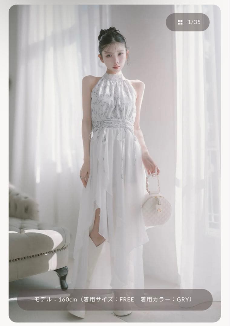 Darich アメスリギャザーシフォンロングワンピース