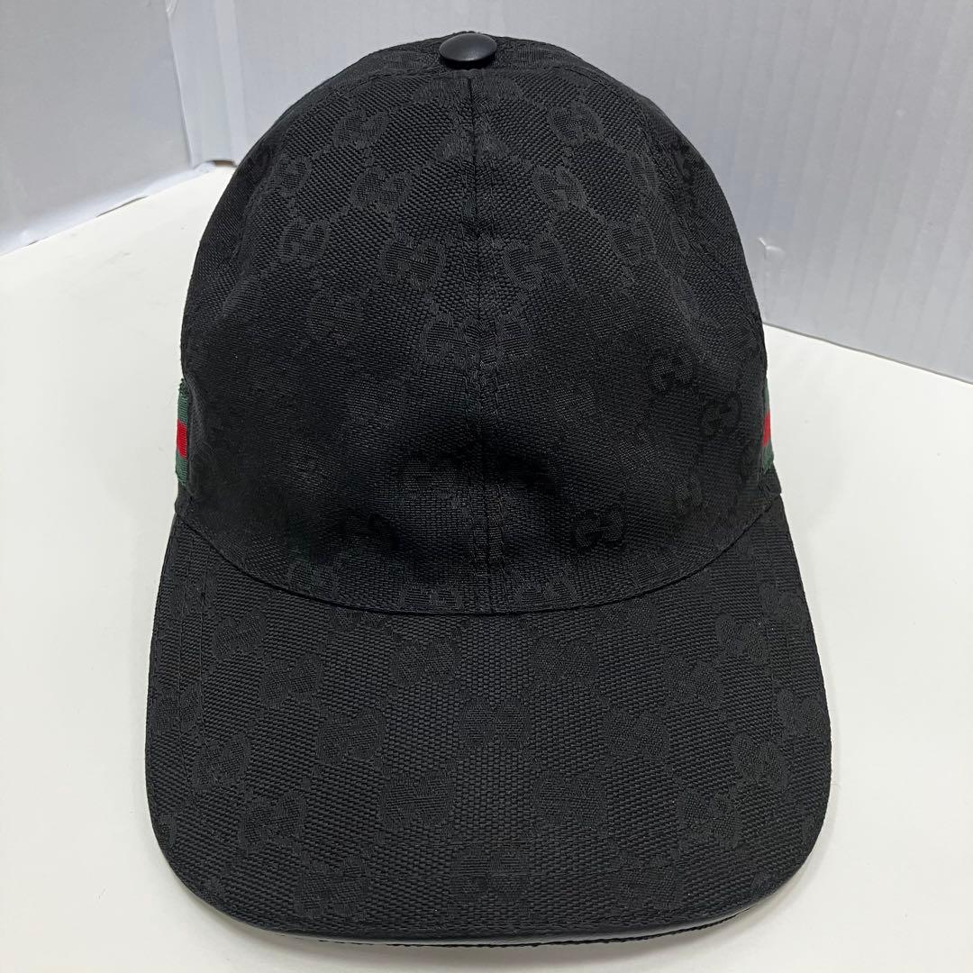 【ほぼ未使用】グッチ GGキャンパス シェリーライン キャップ 帽子 L 59