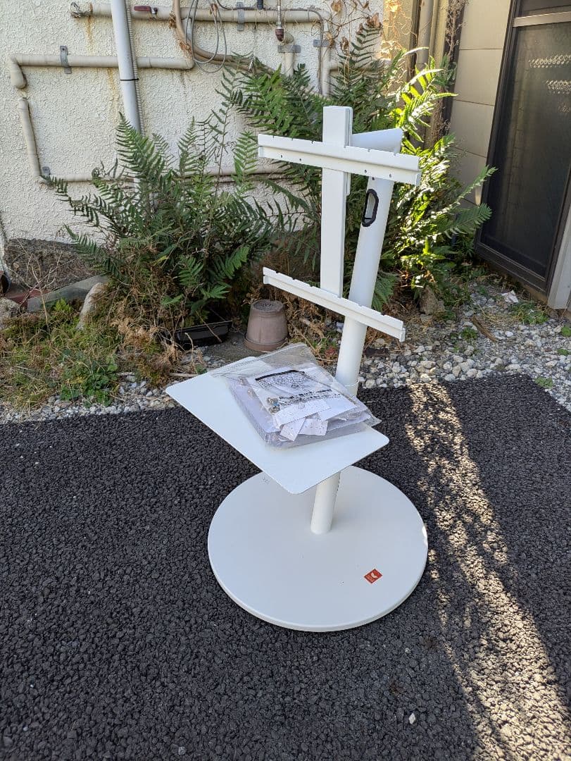 Wall ホワイト スタンド式テレビ台 円形ベース