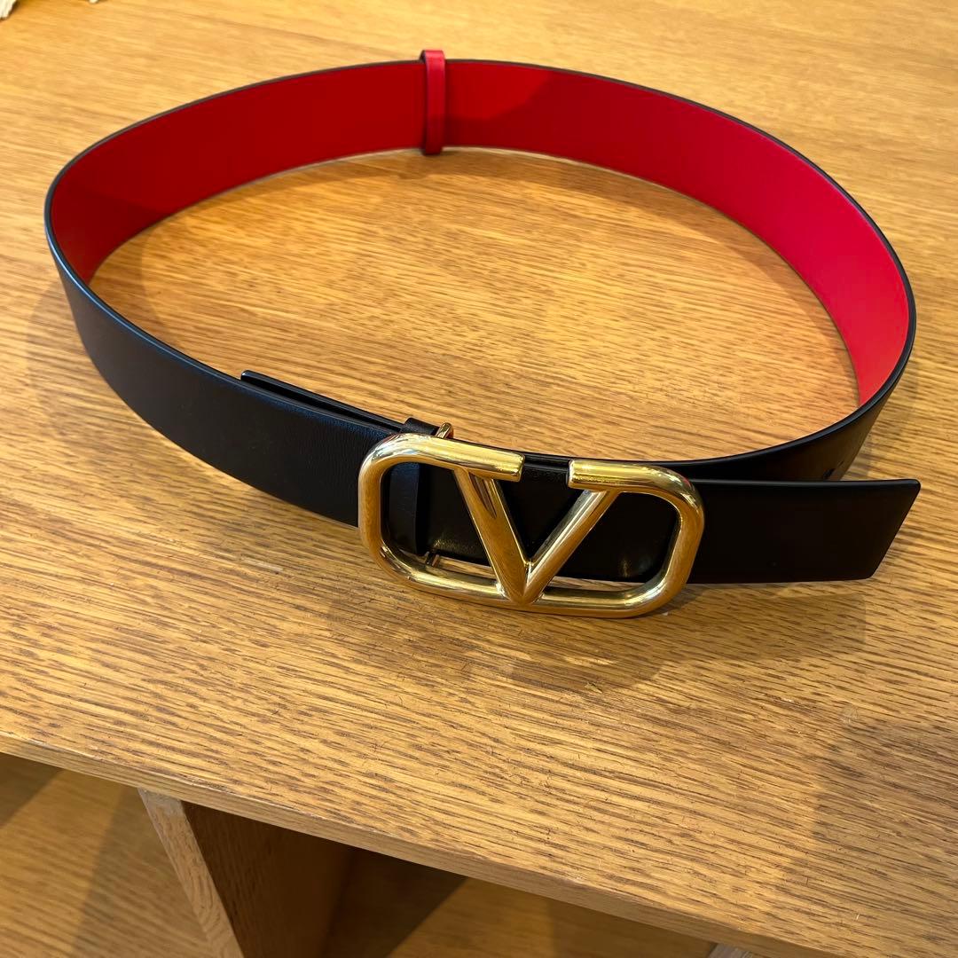 VALENTINO ヴァレンティノ ゴールドVロゴ バックルベルト
