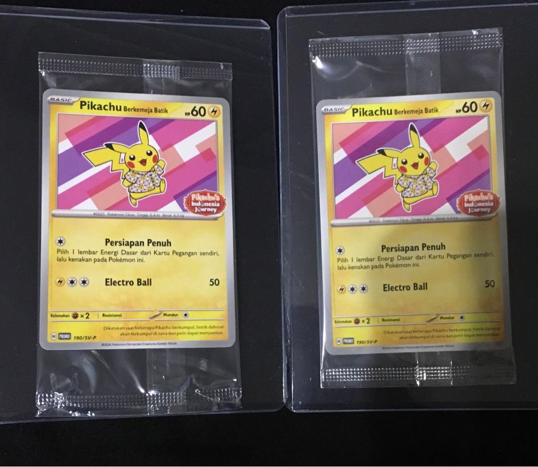 インドネシア　ピカチュウカード　4枚セット