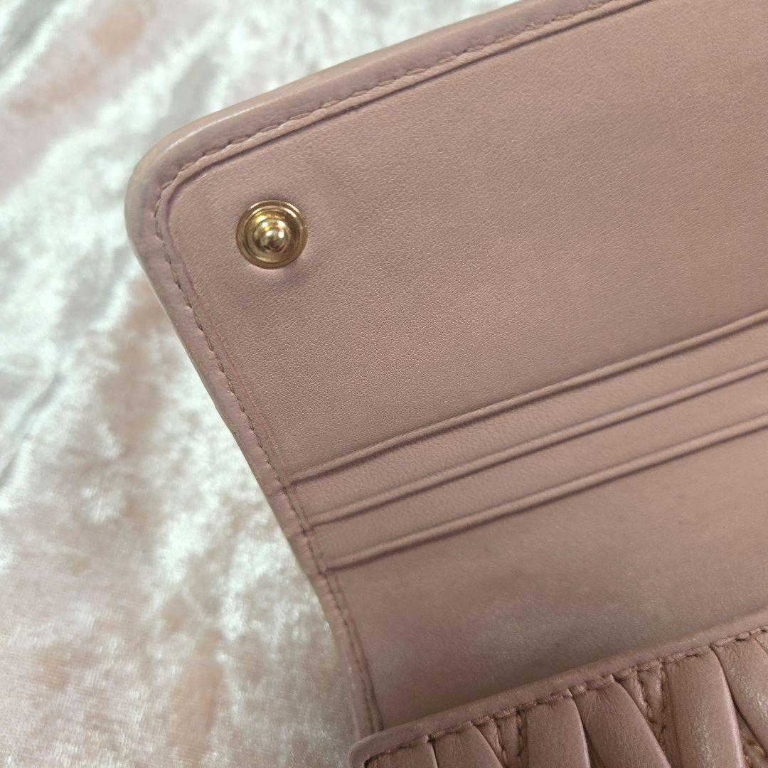 MIUMIU ミュウミュウ 長財布 ピンク マテラッセ ビジューピンクベージュ