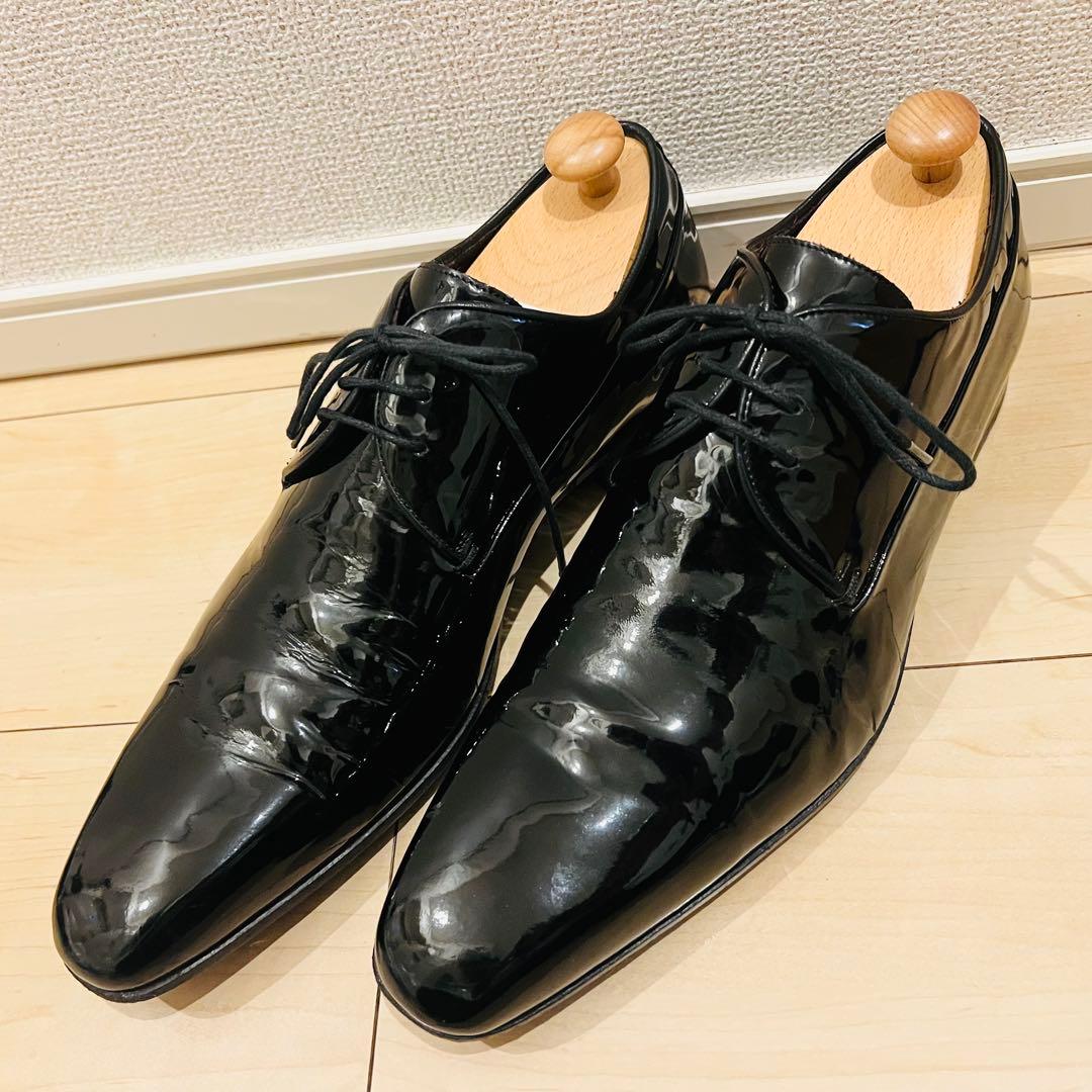 【使用回数少】GUCCI グッチ ドレスシューズ エナメル ブラック 結婚式