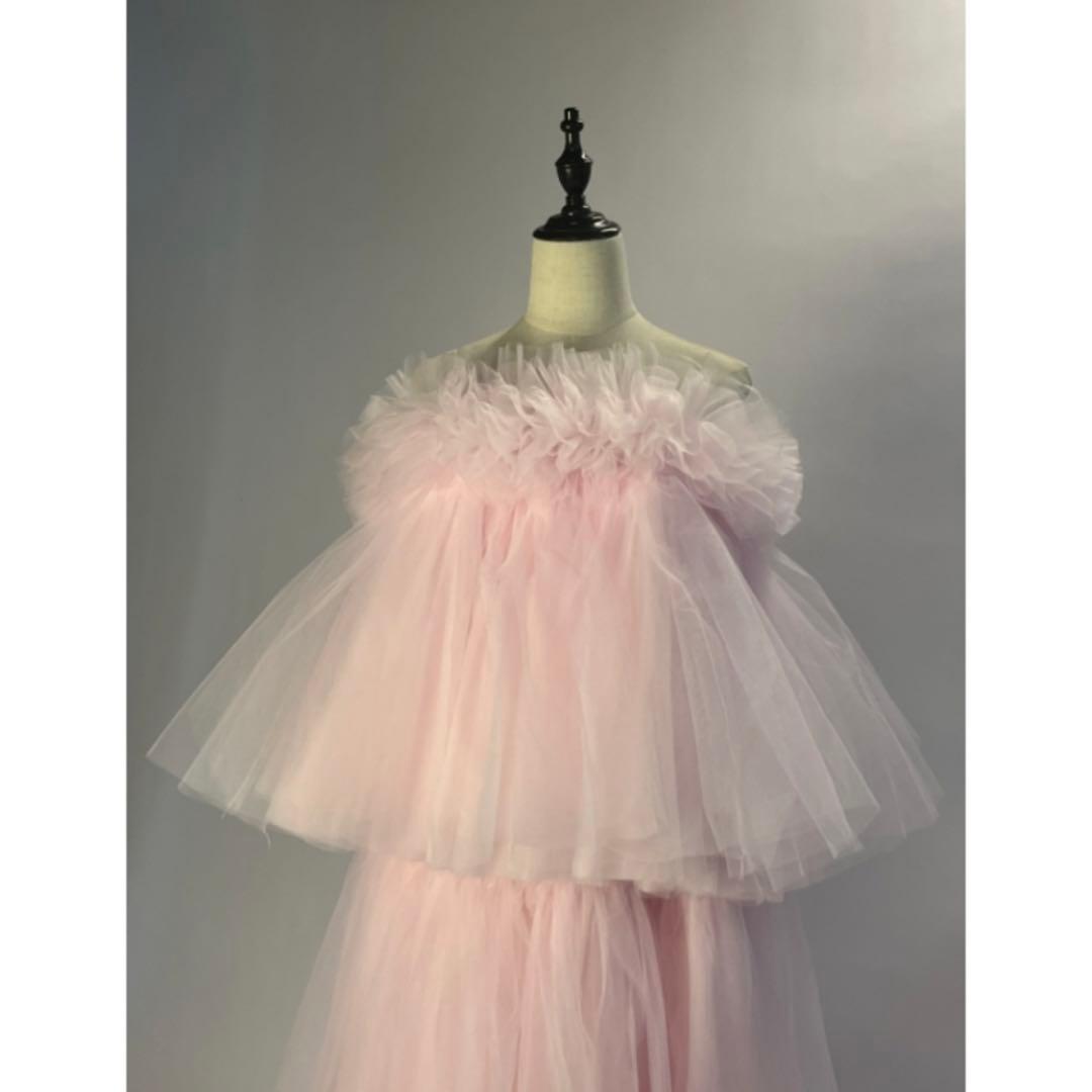 カラードレス チュールドレス ピンク 結婚式 ウェディング