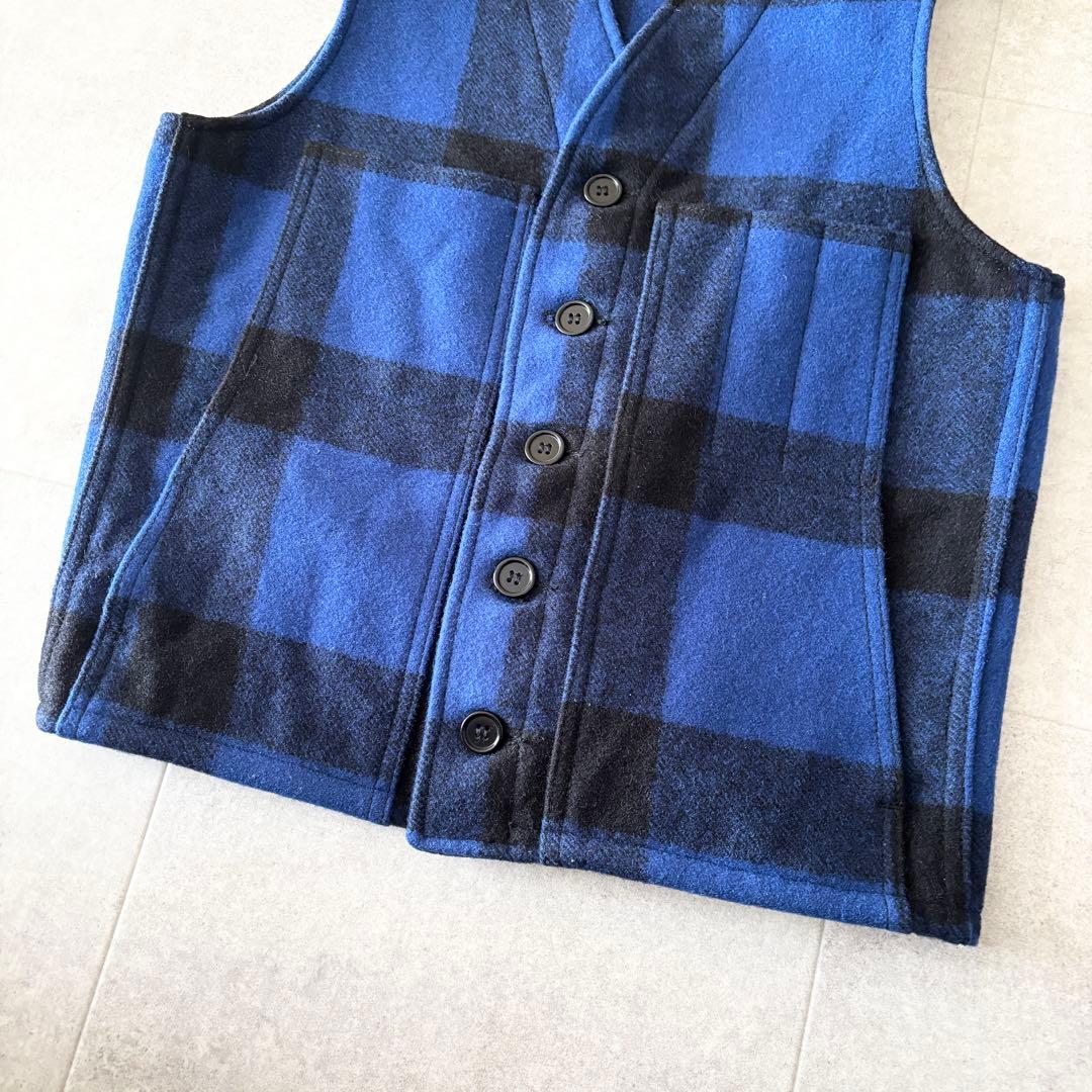 極美品 4,4万 フィルソン マッキーノウールベスト 36 ブルーブラック