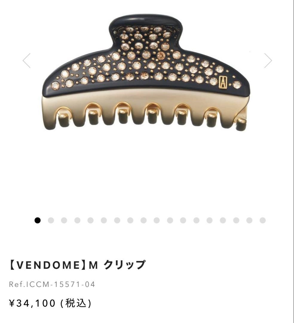 アレクサンドルドゥパリ ヴァンドームクリップ M 黒 ゴールド スワロ 新品