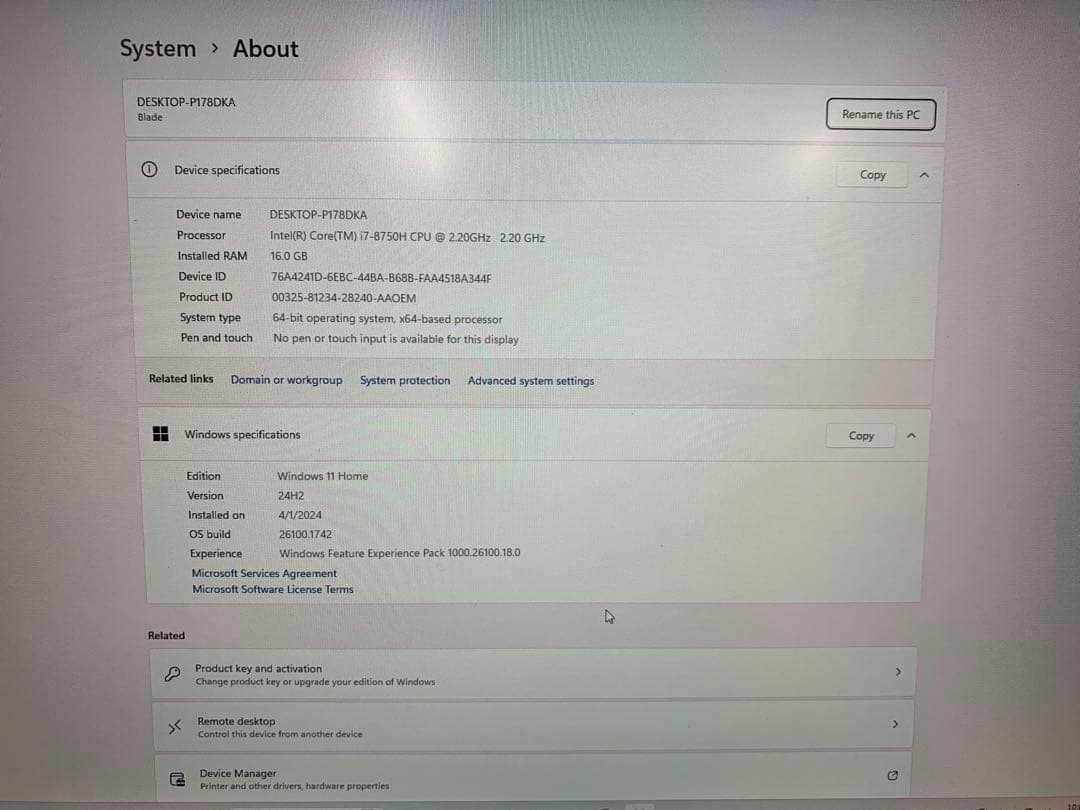 Windowsノート本体 ASUS RAZER 15 GAMING Core i7- 8750H