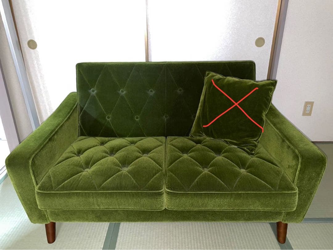 カリモク60 ロビーチェア 2シーター モケットグリーン