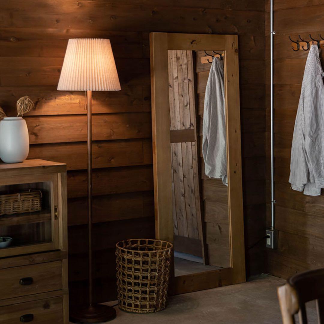 クラッシュゲート オクトミラー パイン古材 160cm 特大 姿見 全身鏡 無垢