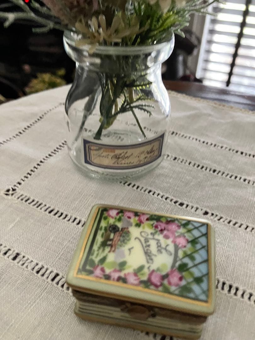 リモージュボックス アンティークガーデニングブック てんとう虫 フランス製 本