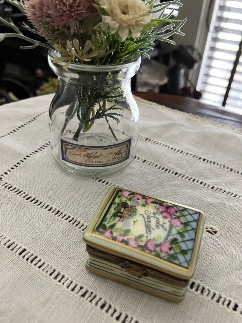 リモージュボックス アンティークガーデニングブック てんとう虫 フランス製 本