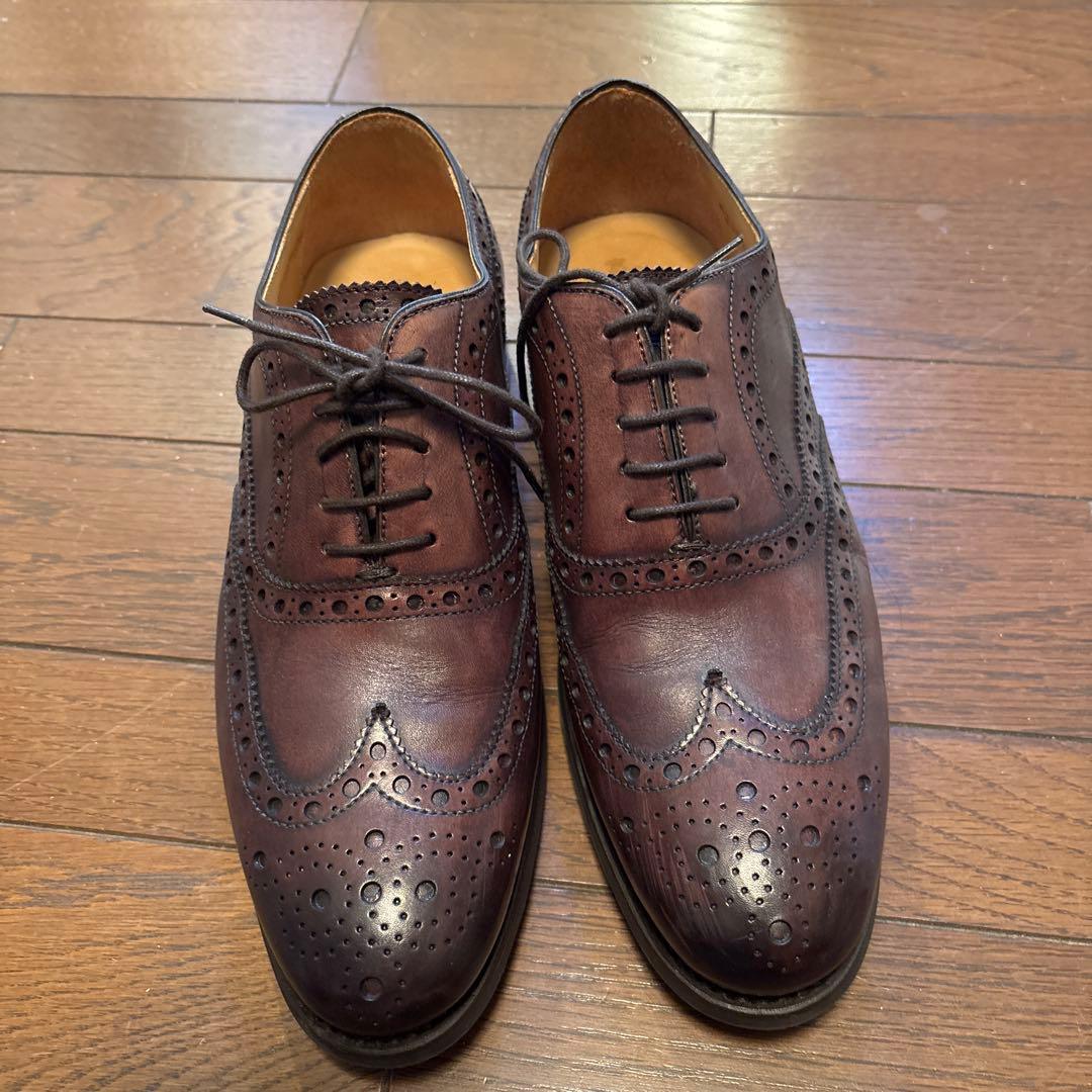 Berwickバーウィック1707 ブラウン ウィングチップ シューズ