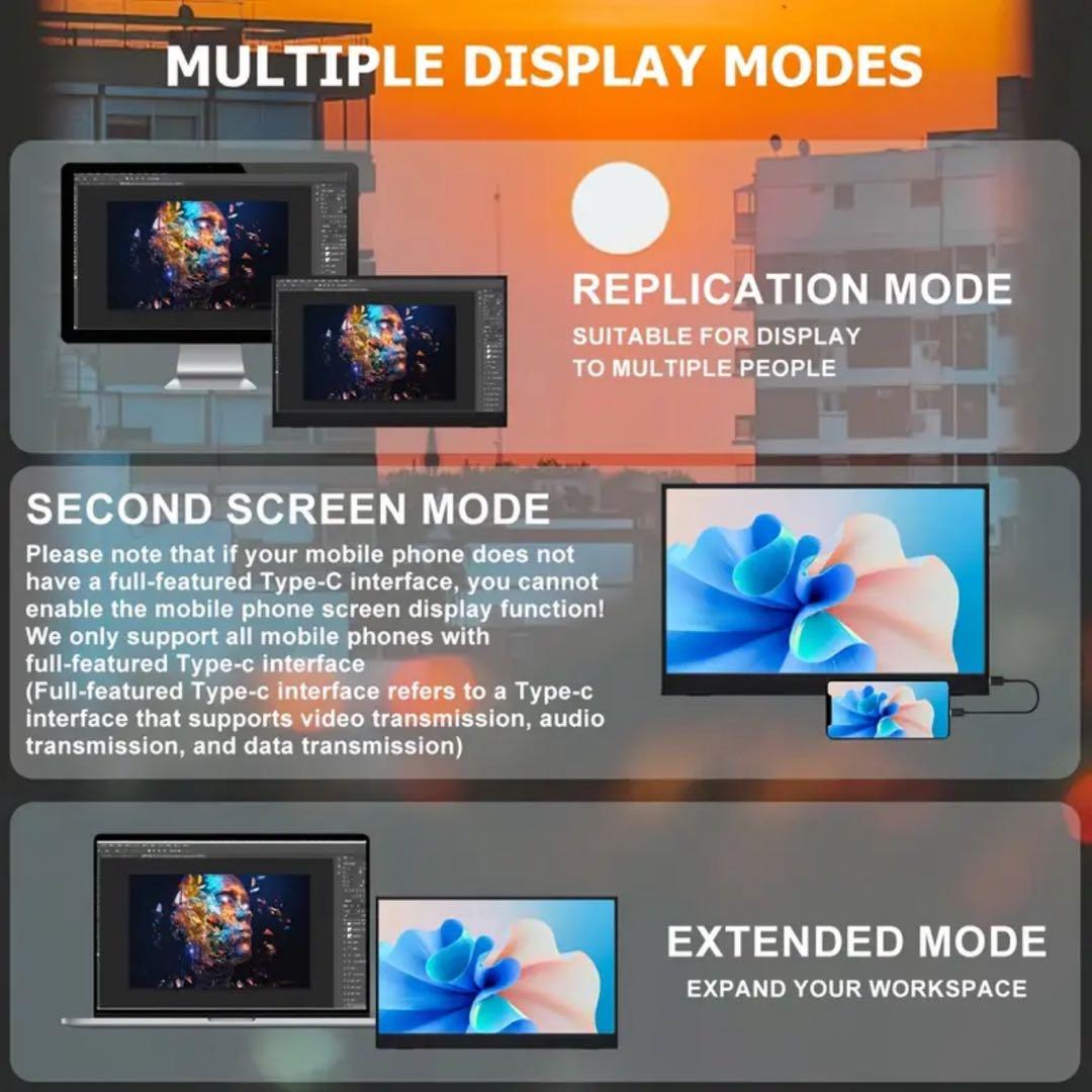 16インチポータブルモニター 1920x1200モバイルモニター新品未使用