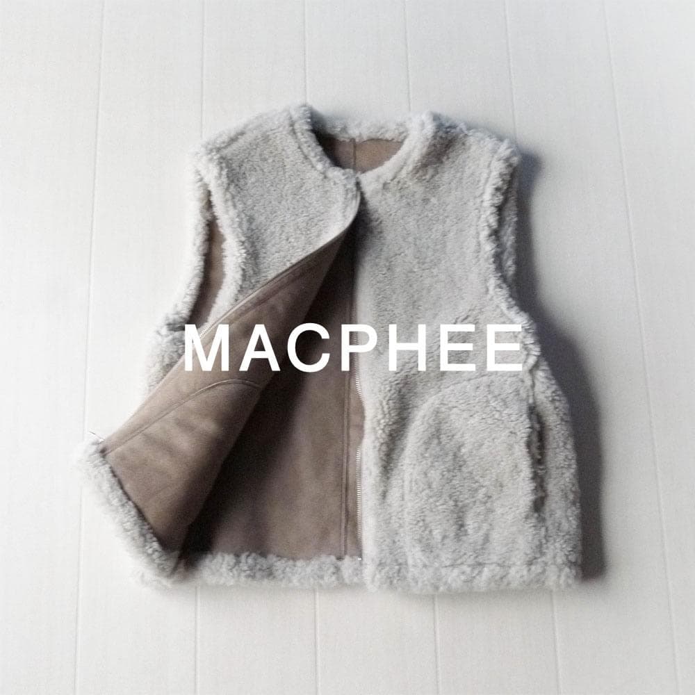 美品 トゥモローランド マカフィー 3万円 リバーシブル ジレ ムートン風