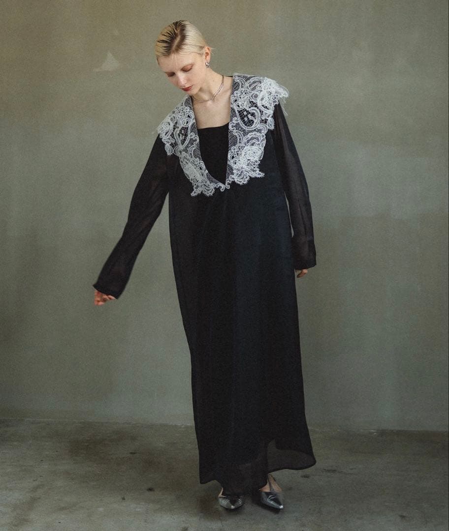 Big collar A-line dress et.UNiVER オケージョン