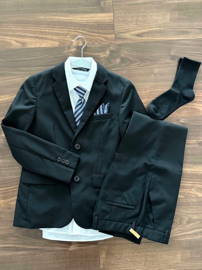 コムサ　150 フォーマルスーツ　シャツネクタイ付　卒業式　男児　美品