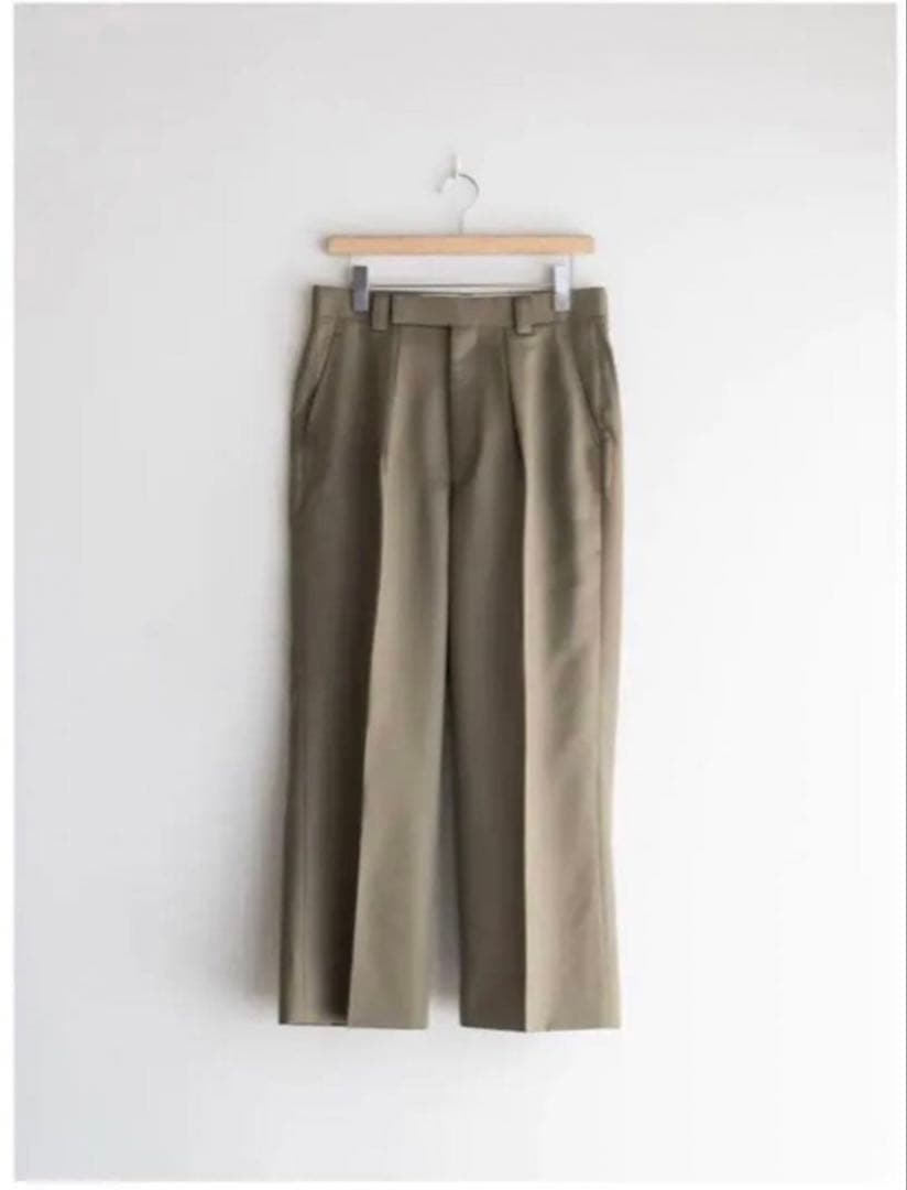 パンツ WOOL MOHAIR GABERDINE 1TUCK BAGGY SLACKS