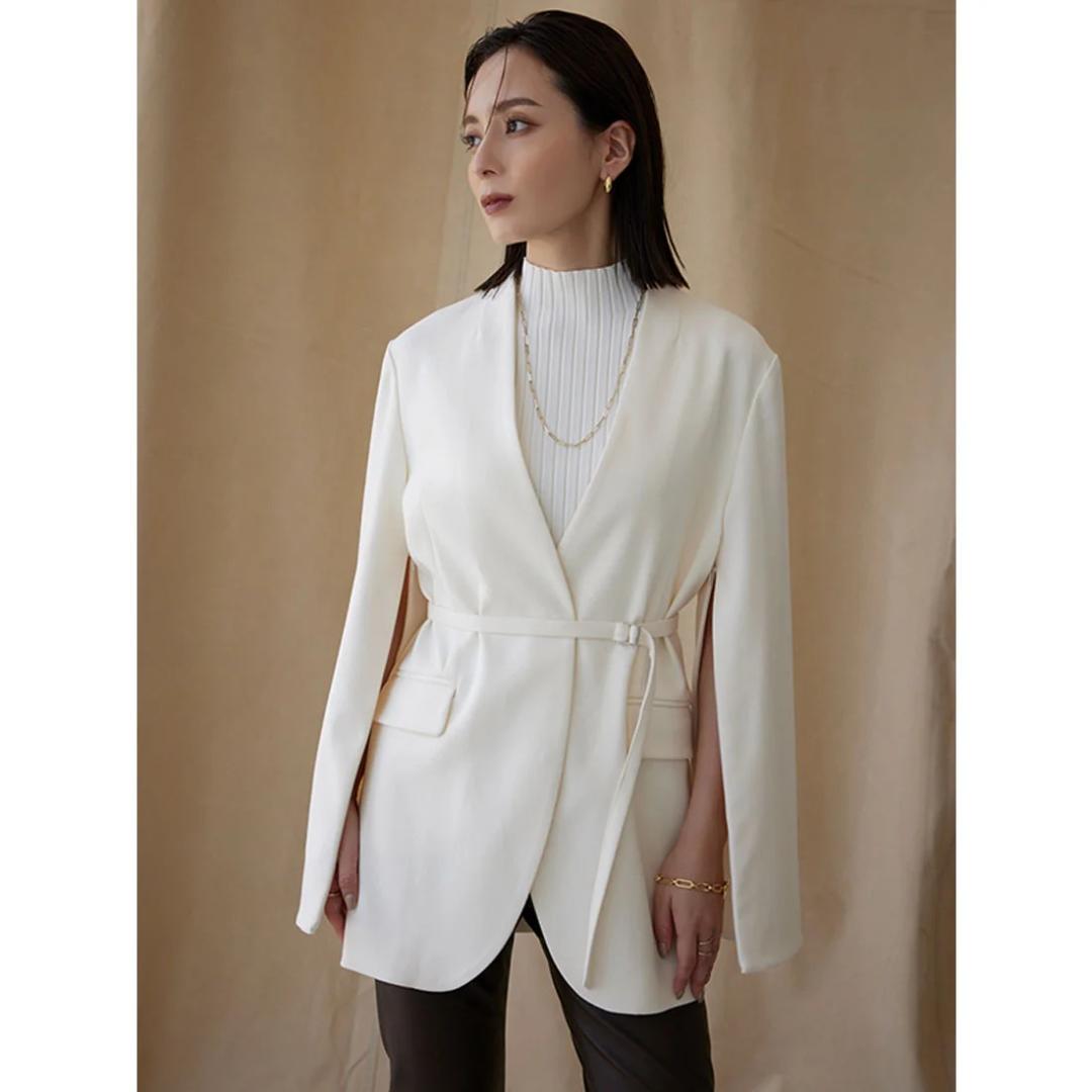 美品★anuans アニュアンス★ミドルレングススリットスリーブジャケット