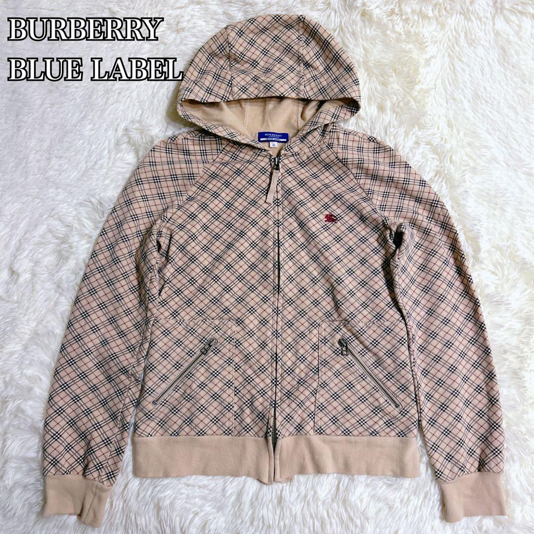 希少✨バーバリーブルーレーベル　ノバチェック　ジップアップ　パーカー