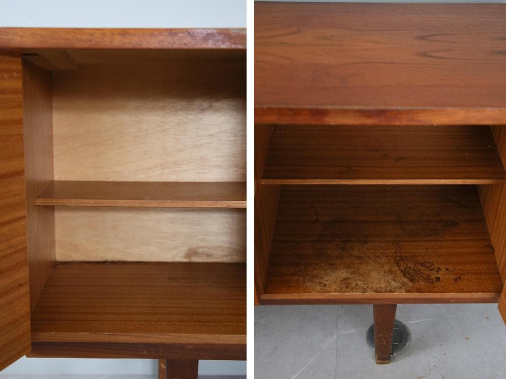 英国アンティークチーク古木サイドボード/木製机/テレビ台キャビネット92-246