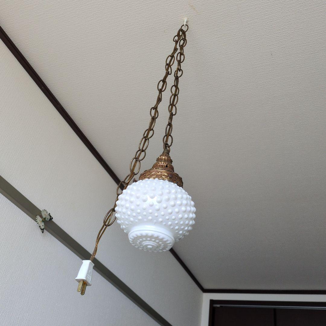 ヴィンテージ アンティーク ペンダントランプ ミルクガラス