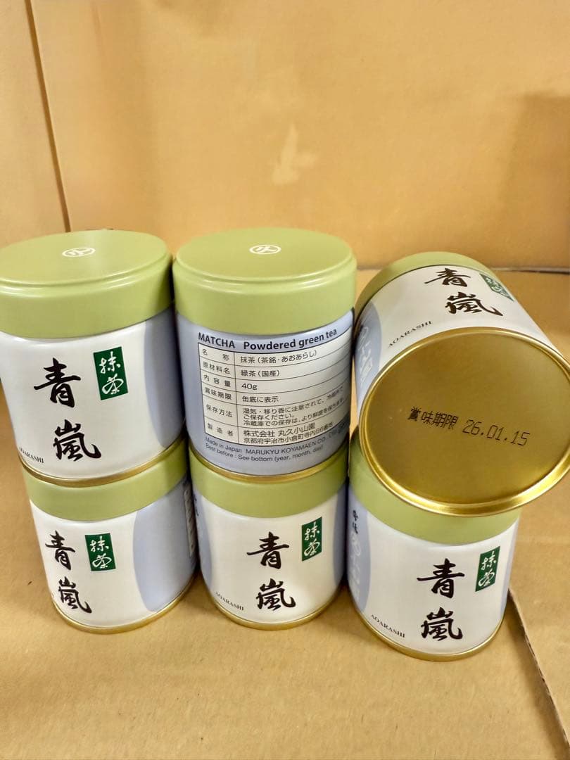 丸久小山園 抹茶 粉末緑茶 40g 青嵐6缶